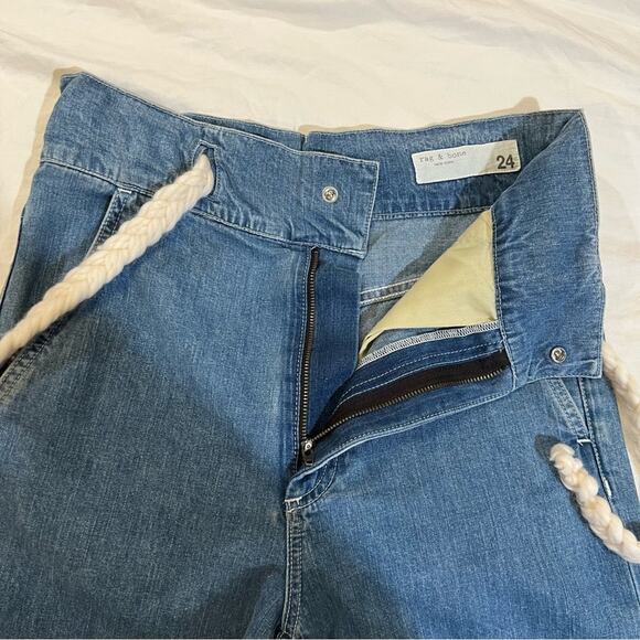 Rag & Bone The Massive Paperbag Waist Macrame Belt High Rise Jean sz 24 - Picture 3 of 13